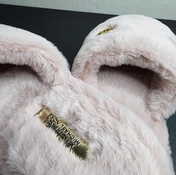 Michael Kors Women's Pink Fuzzy Slippers - Picture 5 of 5